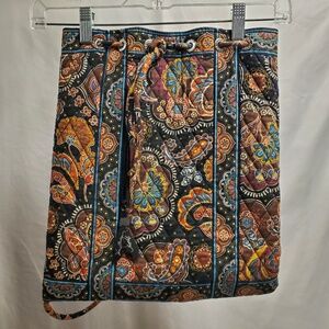 Vera Bradley Kensington cinched backpack gym bag paisley fall brown black blue